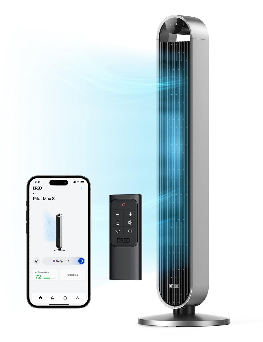 Dreo Tower Fan for Bedroom, 42 Inch 120° Oscillating Fan, 25dB