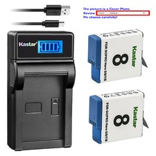 Kastar Battery USB LCD Charger Replace Genuine Gopro AHDBT-801 Hero 8 HD Black