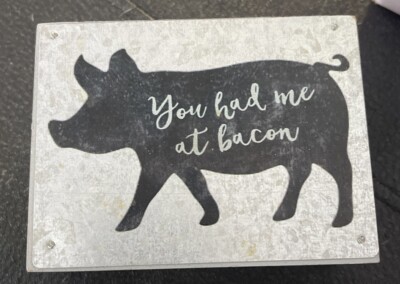 You Had Me At Bacon Wood Metal Block Rustic Farmhouse Tabletop Decor