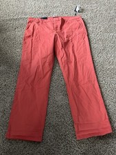 tommy hilfiger Womens Orange Hampton Stretch Slim Chino Pants Flat Front Size 16