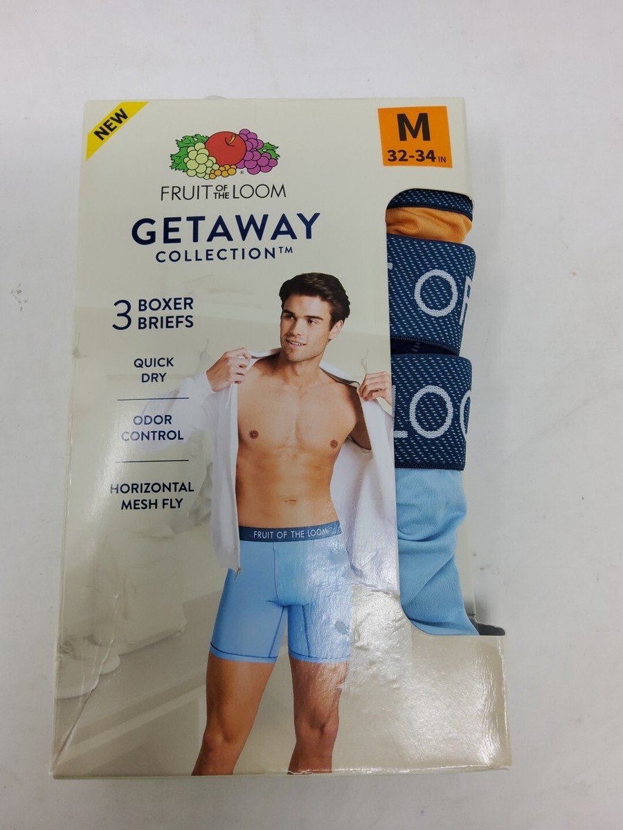 qw様オーダー Fruit of the Loom Quick Dry Odor Control Boxer Briefs 3 Pack Mens
