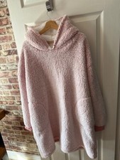 Primark Pink Borg Ladies Snuddie M/L Hooded Oversize Blanket Hoodie Snoodie