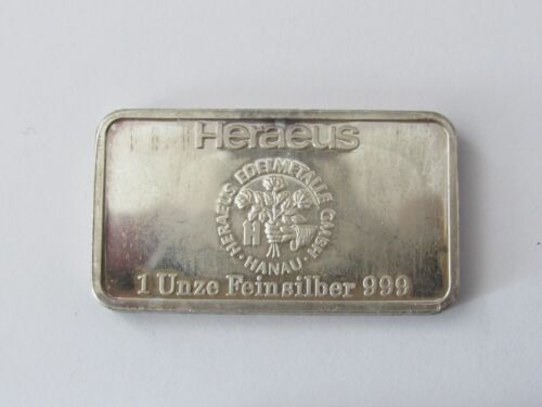 4.Stück Silberbarren + 4 x 1 Unze + Heraeus + 999er Feinsilber - Bild 2 von 6