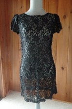 REFORMATION Black Sheer Lace Sheath Dress Size S