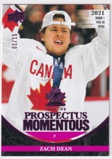 2023 UD Team Canada Juniors Zach Dean PROSPECTUS MOMENTOUS PINK PARALLEL #01/15