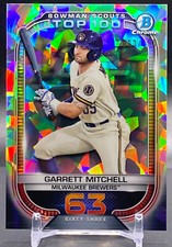 2021 Bowman Chrome #BTP-63 Garrett MItchell Milwaukee Scouts Top 100 Atomic /150