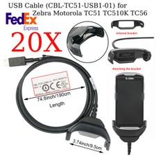 20Pcs USB Data Cable for Zebra Motorola TC51 TC510K TC56 TC57 CBL-TC51-USB1-01