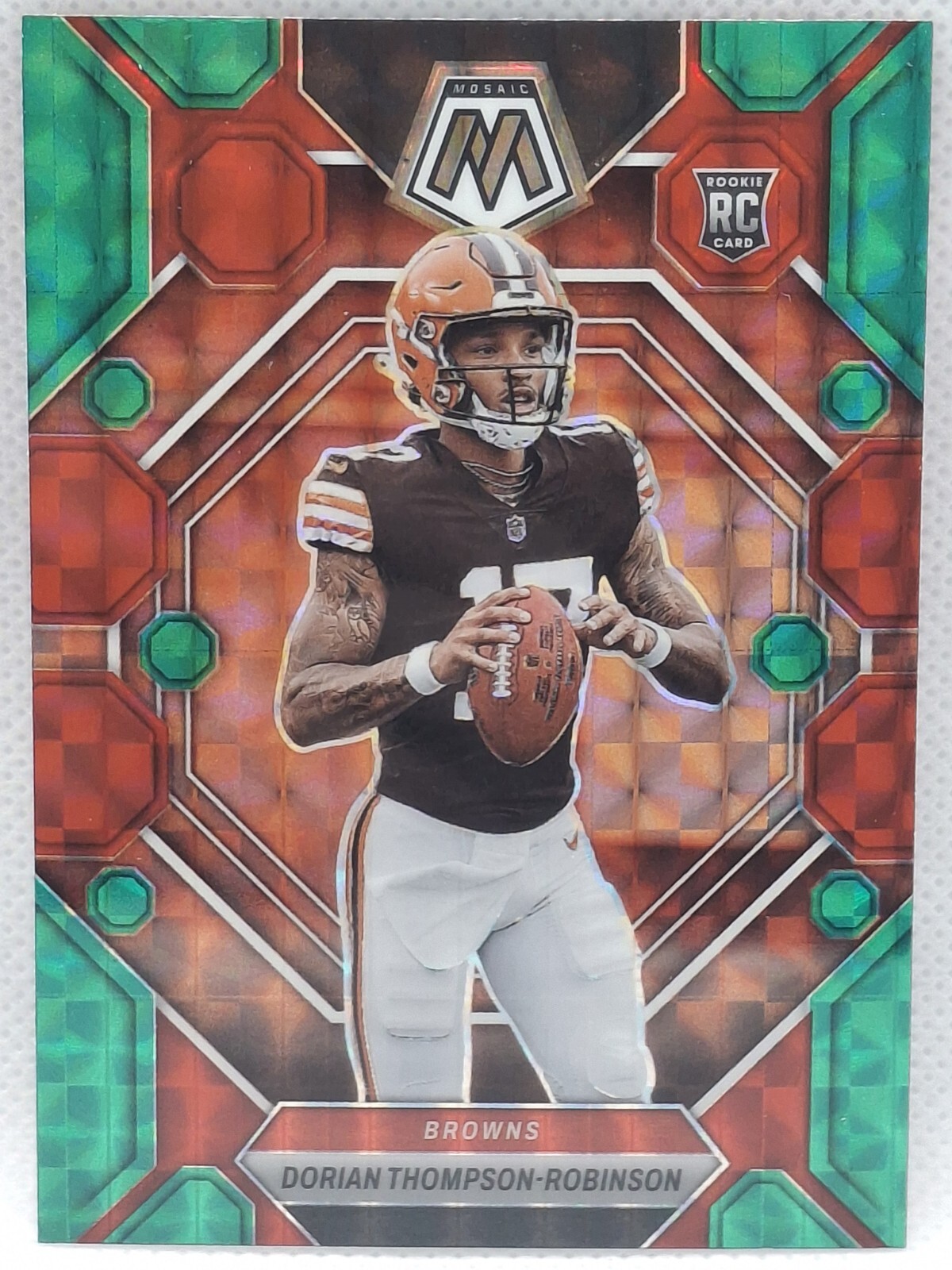 2023 Mosaic Choice Dorian Thompson-Robinson RC Rookie Red & Green Prizm #316
