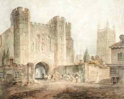 Turner A4 Schild King Edgars Gate Worcester um 1794