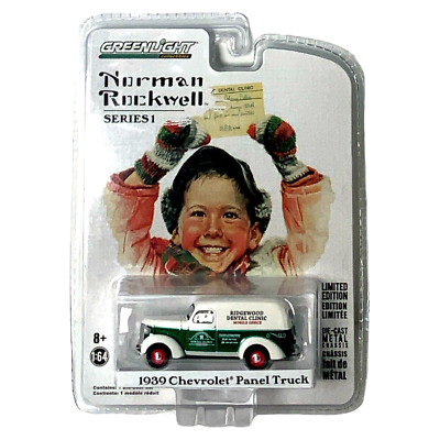 GREENLIGHT 1/64 S1 NORMAN ROCKWELL 1939 CHEVROLET PANEL GREEN MACHINE CHASE