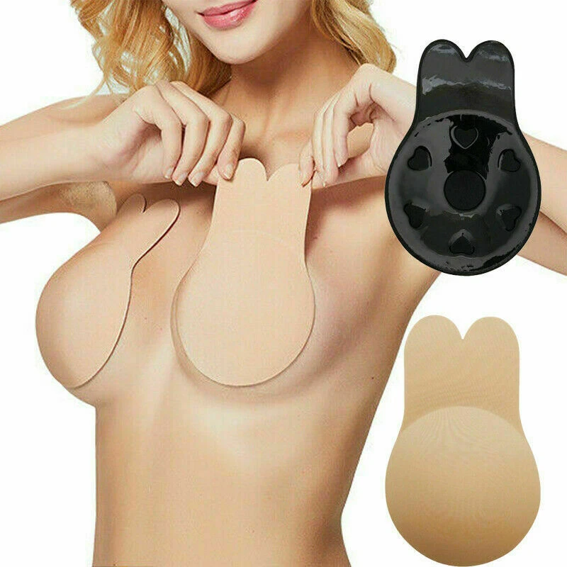 Invisible Silicone Strapless Bra Push Up Adhesive Rabbit Lift Up Stick On  Bra UK