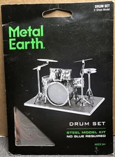 Fascinations Metal Earth Modern Drum Set 3D Laser Cut Steel Instrument Model Kit