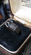 Antique 1901 Birmingham Hallmarks Sterling Silver Buckle Size UK O US 7