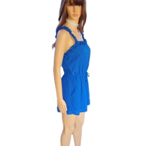 Neu Damen Bebop XL blau Rüschen Tasche Shorts Strampler Pullover - Bild 4 von 9