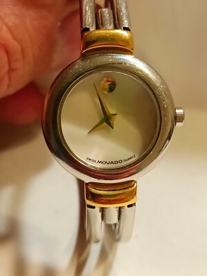 LADIES MOVADO SWISS HARMONY BANGLE WATCH TWOTONE MOTHER OF  display picture 1