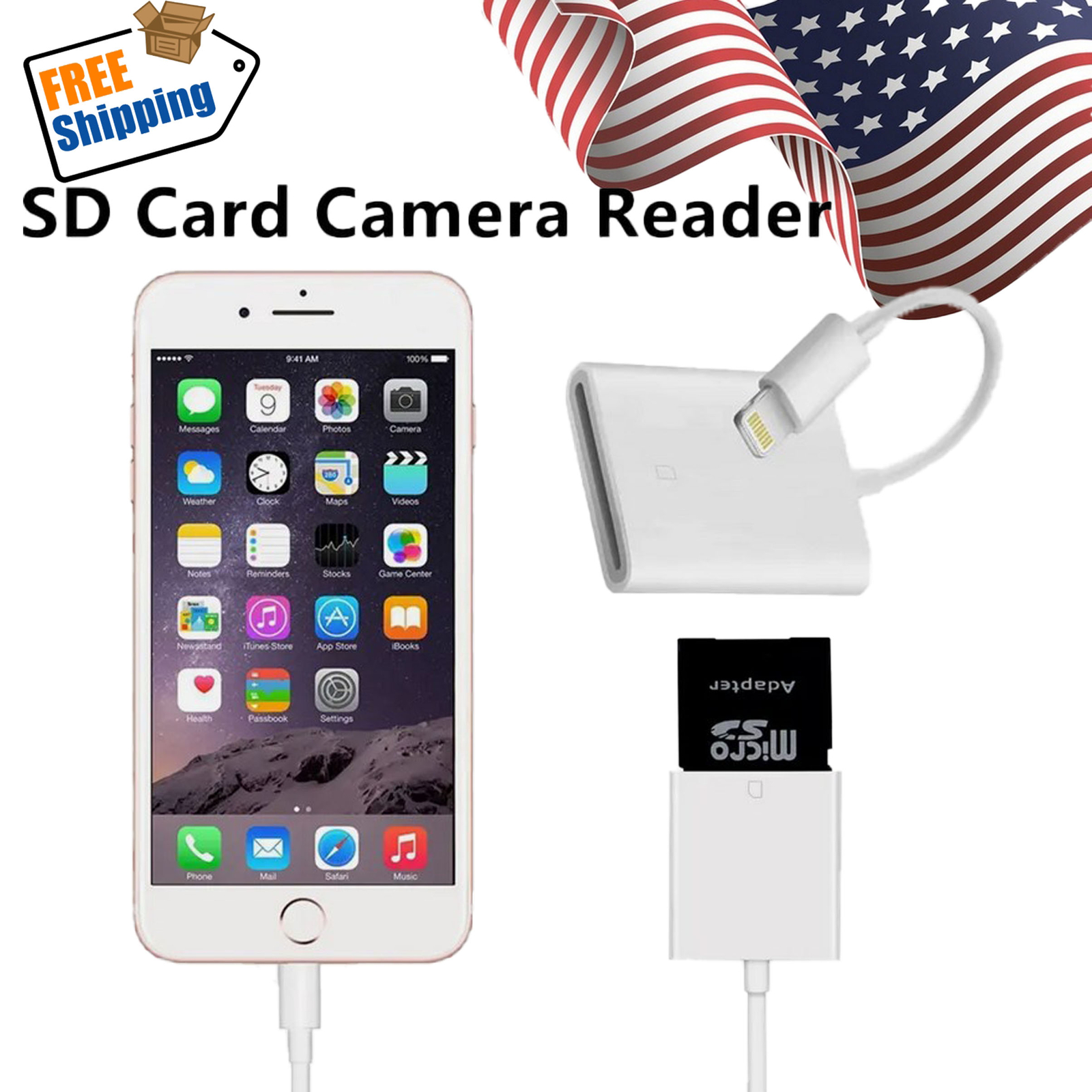 iPhone iPad SD Card Reader for 13 12 11 XR XS X 8 7  -image