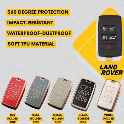 LAND ROVER 5-Button Key Fob Cover for Defender, Discovery, Range Rover, Velar
