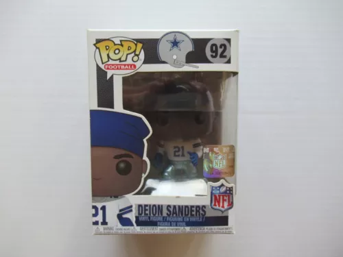 FUNKO POP NFL #92 COWBOYS DEION SANDERS BLUE BANDANA FIGURE & CASE VAULTED NIB