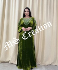 Sale Luxury Velvet Moroccan Kaftan Abaya Wedding Dress Very Fancy Long Gown 486