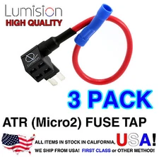 3 Pack Micro2 ATR APT Add-A-Circuit Lumision Fuse Tap Lot Dash Cam Radar Install