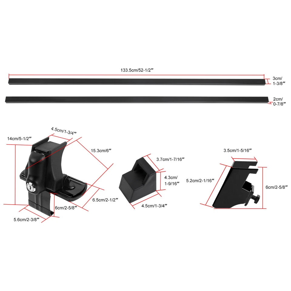 For Mitsubishi Montero 54" Top Roof Rack Cross Bar Cargo Kayaks Carrier W/ Lock Foto 2 de 4