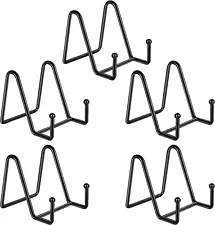 5 Pack 3 Inch Small Easel Metal Display Stands Black Iron for Plate Holder