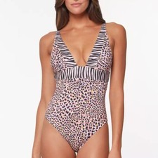 Sanctuary Pretty Exotic One-Piece Swimsuit Lotus Pink S M Small Medium NWT