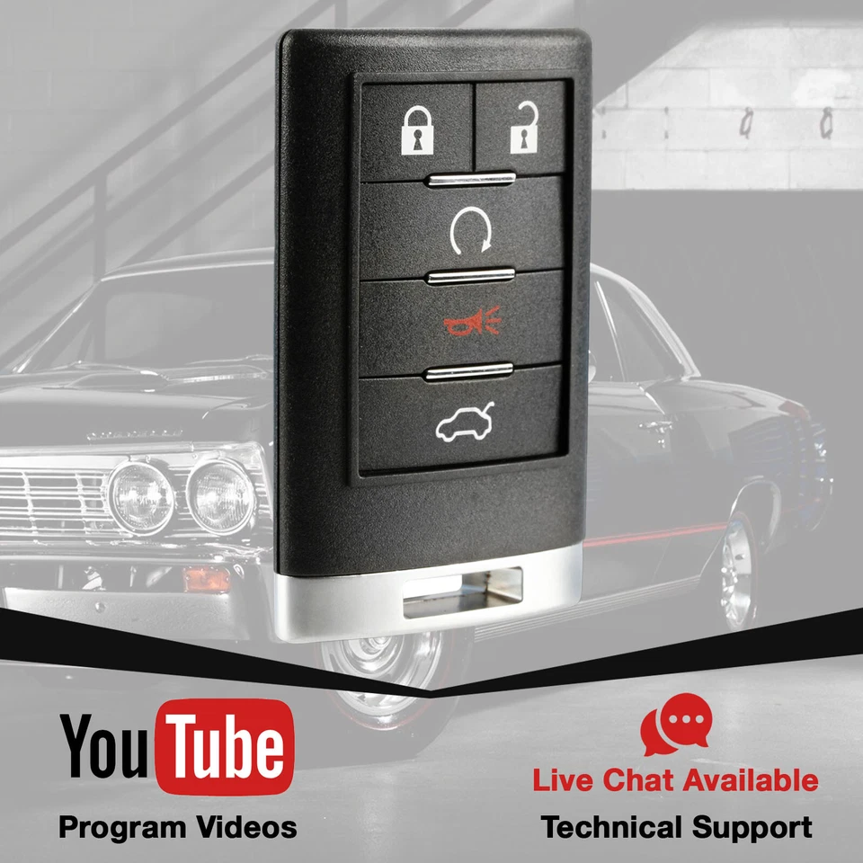 For 2008 2009 Cadillac CTS SRX STS DTS Keyless Entry Prox Remote Car Key Fob Foto 3 de 4