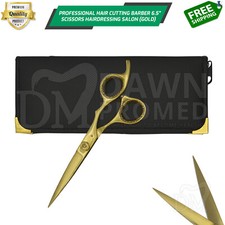 Hair Cutting Barber Scissors 6.5" Hairdressing Salon Shears Gold German Grade