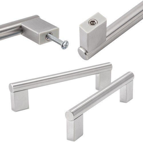 Brushed Nickel Modern Cabinet Handles Bar Pulls Kitchen Hardware Stainless Steel - Picture 4 of 10