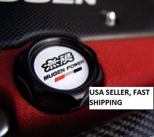 全新 JDM UNIVERSAL 黑色 MUGEN 油帽 保护套 适合 Integra MDX Civic ACCORD — 第 4/4 张图片