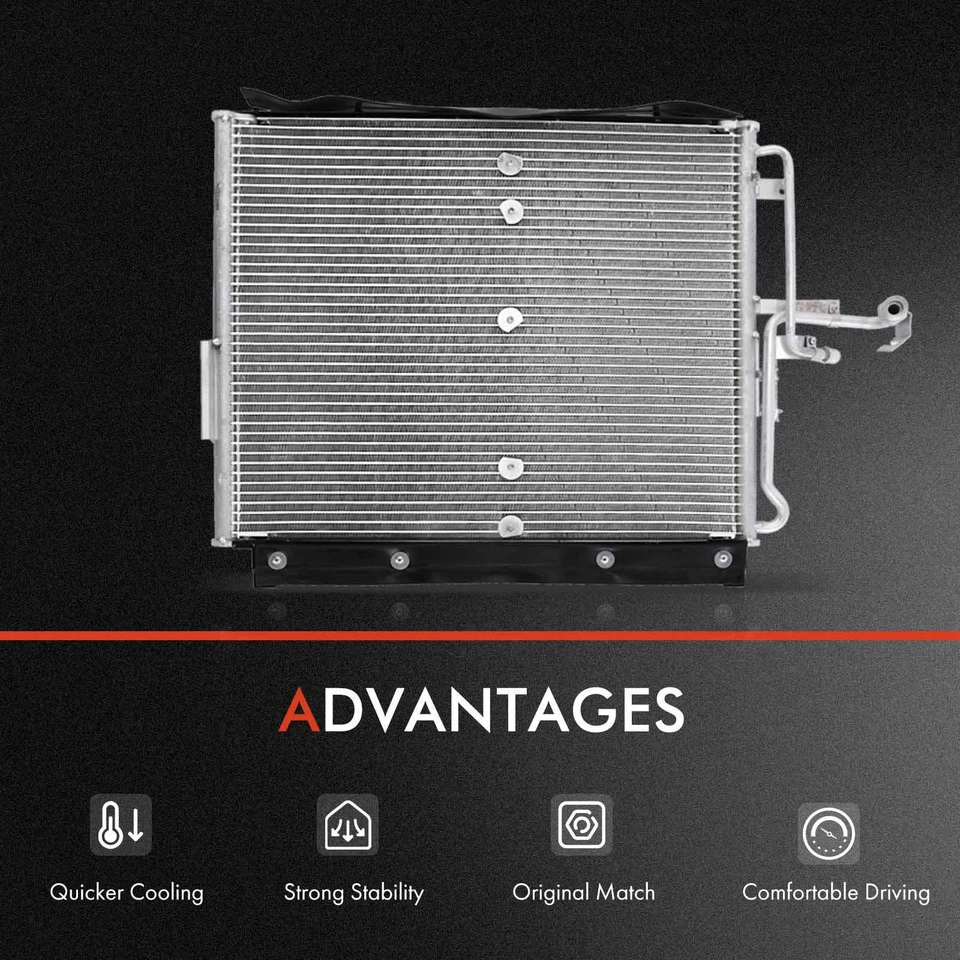 Kit de refrigeración de radiador y condensador de CA para Mercedes-Benz W124 E320 300CE 300E 300TE Foto 3 de 4