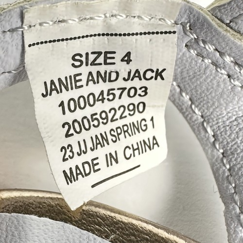 Janie and Jack Girl White Metallic Trip Strap Sandals - Picture 9 of 9