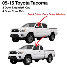 Fit 05-15 Toyota Tacoma Ext/Crew Cab Driver Side Left Front Door Window Glass