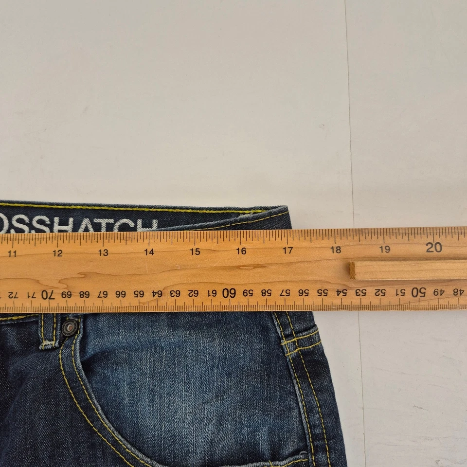 Pantalones de mezclilla CROSSHATCH W34 L34 azul para hombre mezcla de algodón calce recto Foto 4 de 4