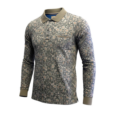 REDFIELD Polo Poloshirt Longsleeve Langarm Gr. XL/54 khaki paisley