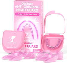 4 Pack Pink Night Guards for Teeth Grinding and Clenching, Women Teeth Grinding
