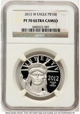 2012-W Proof Platinum Eagle 1 oz Brown Label NGC PF70 3629.00 per troy oz