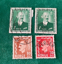 (4) 1946 Vintage Stamps from Norway - part of King Haakon VII series - see pics