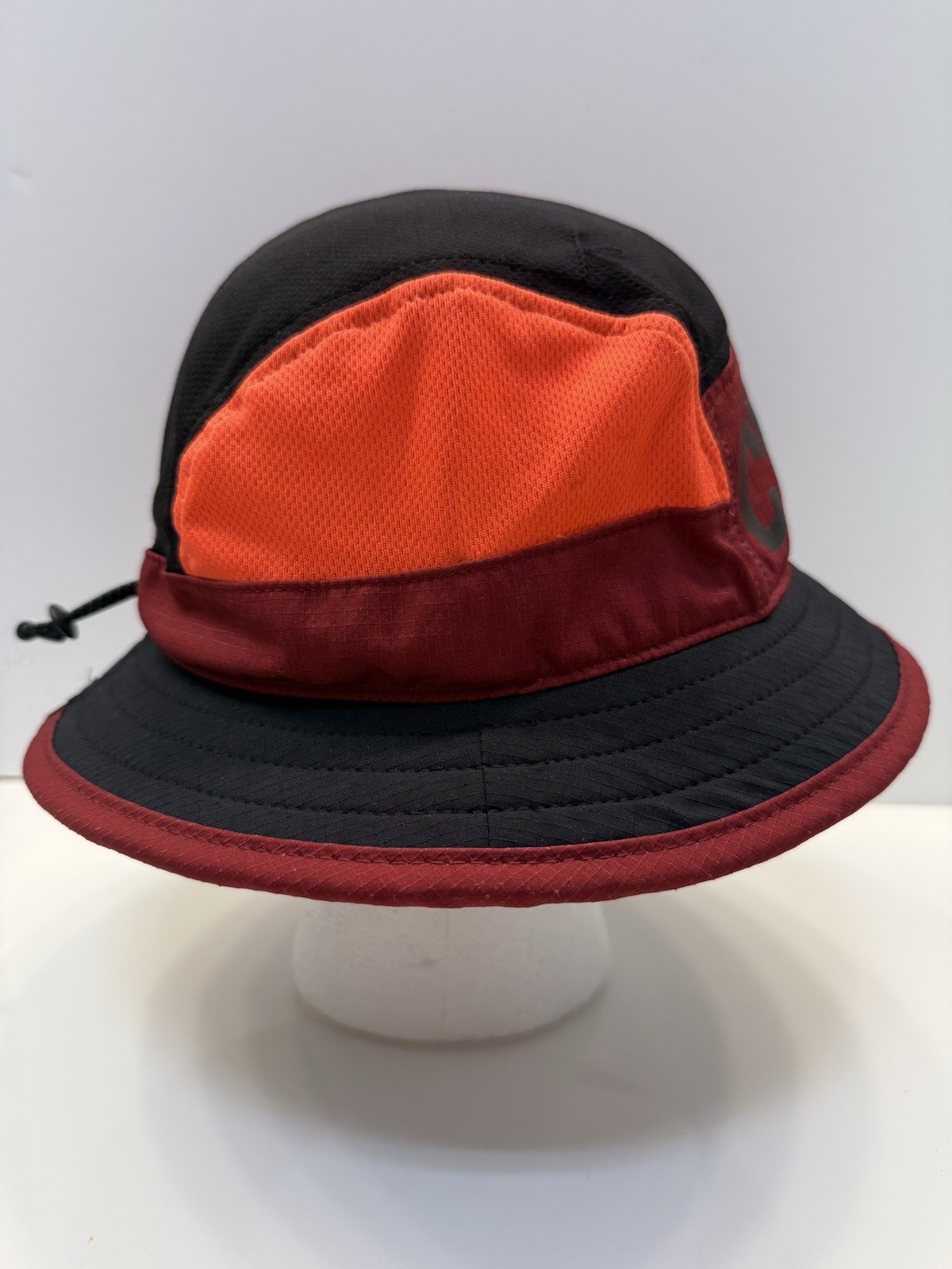 Ciele Athletics Go Bucket Cap Adult Sz S/M  Everybody Run Neon Orange Maroon Hat