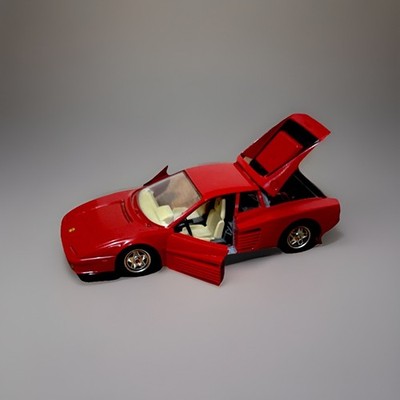 Hotwheels 1984Mattel 1:24 Ferrari Testarossa Red Car  Die Cast.  Made In Italy