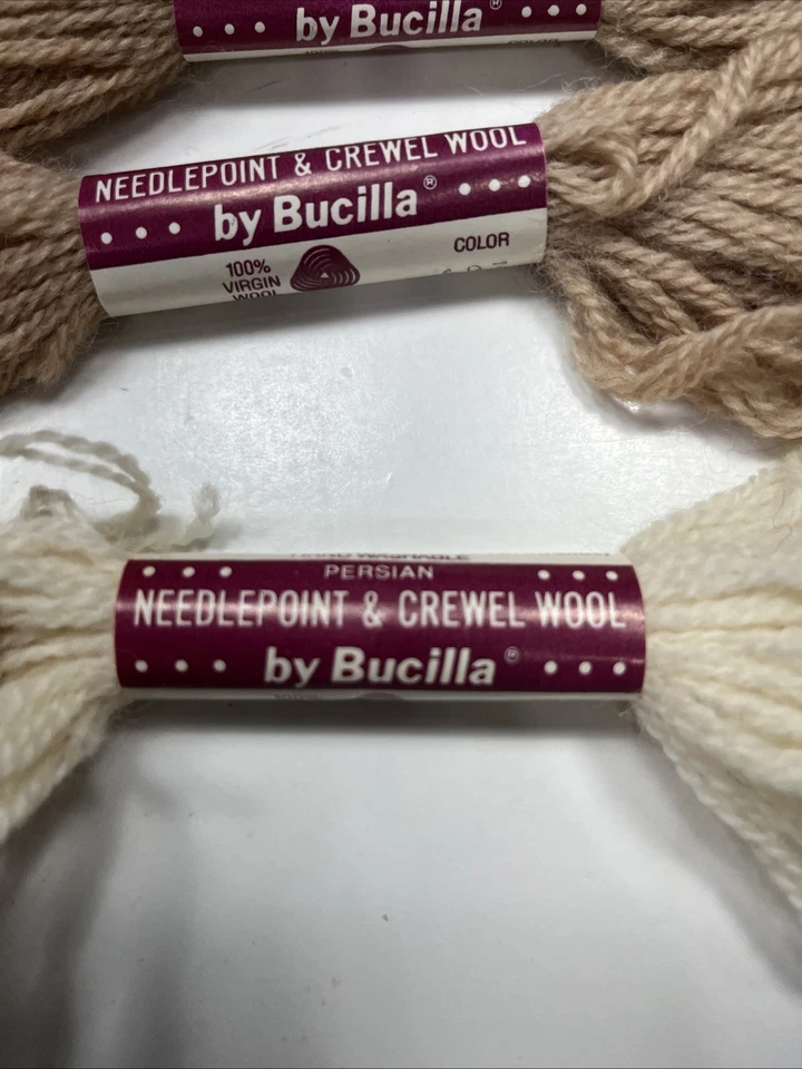 4 Skeins Vintage Bucilla Needlepoint & Crewel Wool Persian Type Yarn 3 Ply 10 Yd - Image 2 of 4
