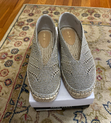 Nine West Women's Silver Slip-On Espadrilles Round Toe 8 M
