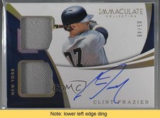 2018 Immaculate Rookie Dual Materials Gold 5/49 Clint Frazier Auto READ 2j7