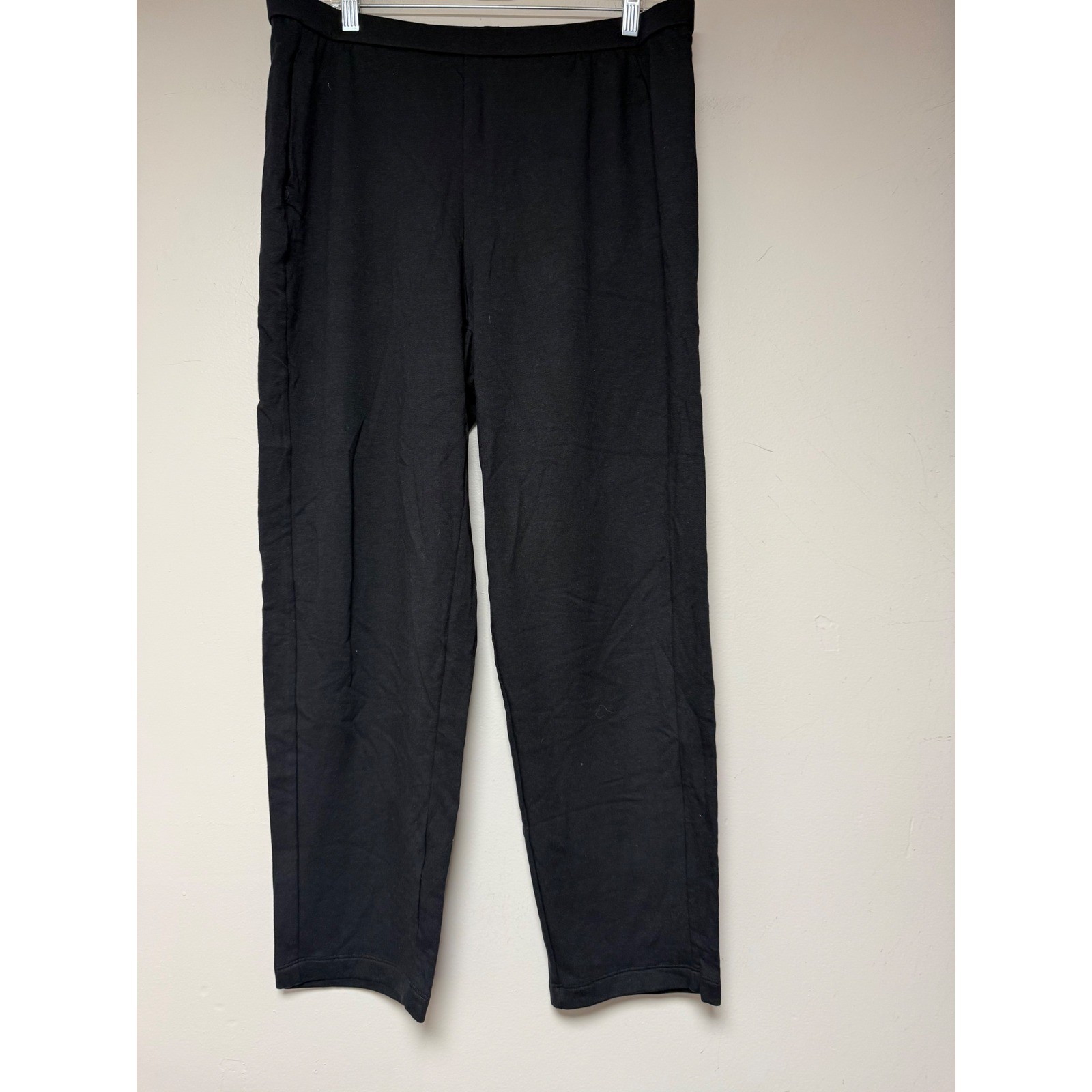 EILEEN FISHER Black Slouch Ankle Pant L G Tencel Organic Cotton Elastane