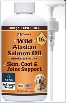 Natural Dog Company Wild Alaskan Salmon Oil Omega-3 EPA + DHA 16 oz