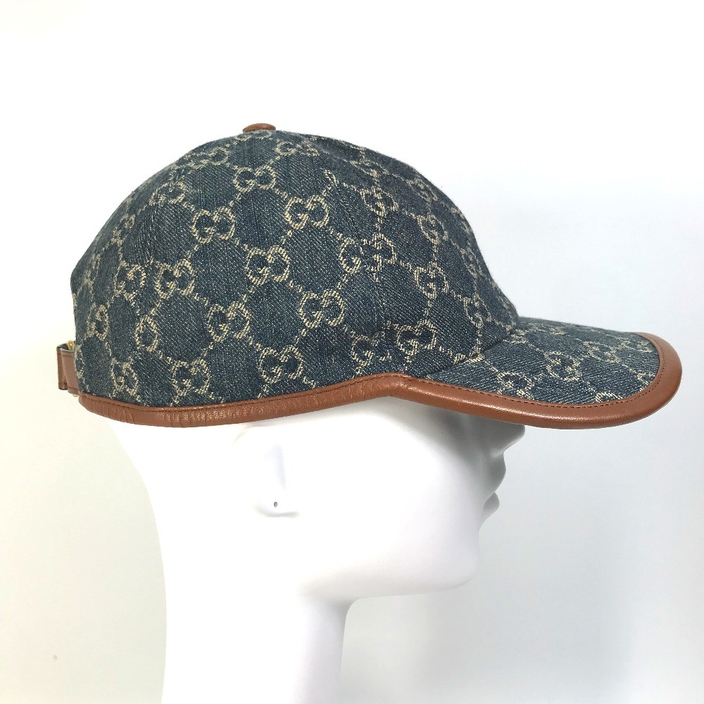 GUCCI 656206 Denim GG logo hat cap baseball cap GGCanvas Navy