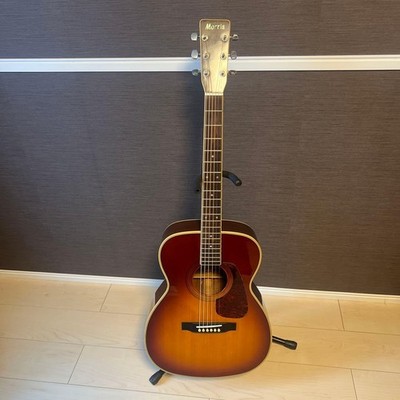 Morris Red Gradient Acoustic Guitar Wooden Body Only