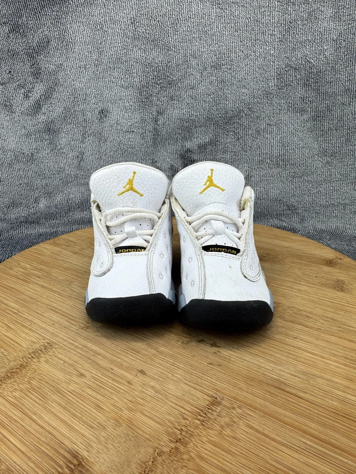 Nike Air Jordan 13 Zapatos Retro Niño Pequeño Talla 5C Blanco Amarillo Azul DJ3004-170 Foto 2 de 4