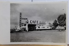 Real Photo Bills Motel Garage Café Texaco Postcard Old Vintage Card View Post PC